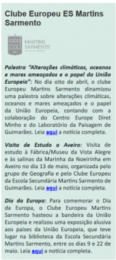 A ESMS no Boletim dos Clubes Europeus